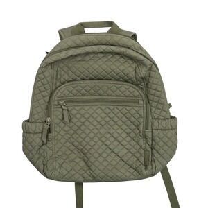 Vera Bradley Campus Backpack Climbing Ivy Large Olive Green Quilted Performance